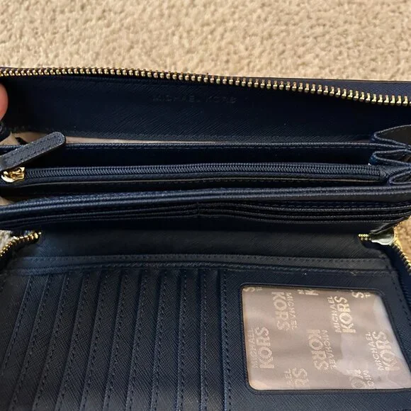 Michael Kors Leather Wallet - Navy - Picture 3 of 3